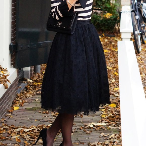 Dainty Jewells Dresses & Skirts - DAINTY JEWELLS Polka Dot Tutu Tulle Black Skirt M